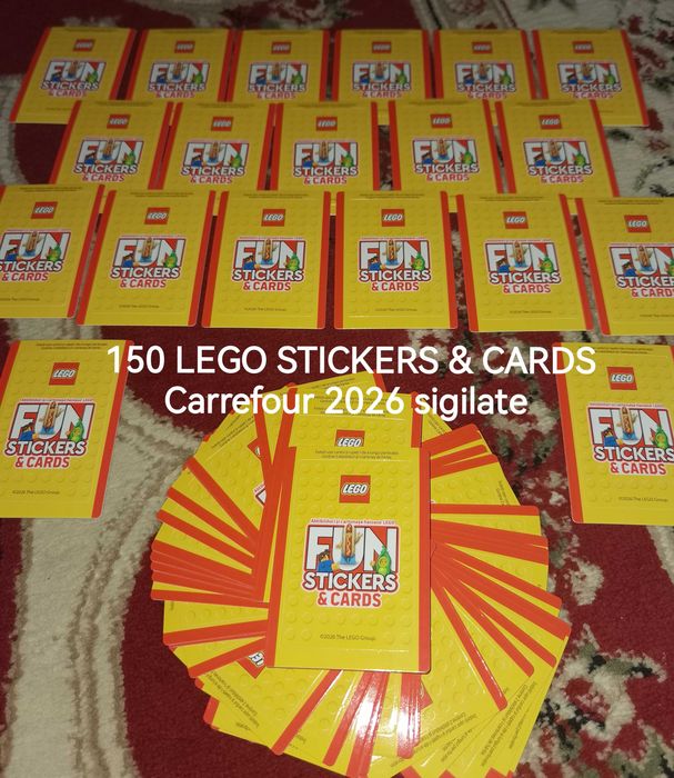 150 LEGO Stickers Cards Carrefour 2026 Abtibilduri sigilate