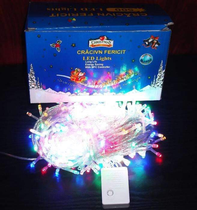 INSTALATIE LUMINOASA MULTICOLORA NOUA 500 leduri -craciun- peste 37 m