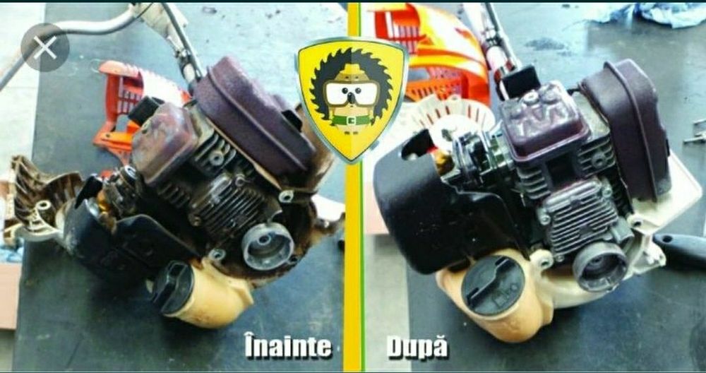 Reparații drujbe motocoase generatoare curent și mașini tun gazon