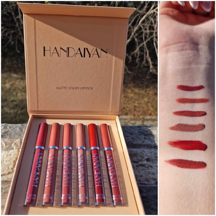 Комплект от 6 броя дълготрайни течни матови червила за устни Handaiyan