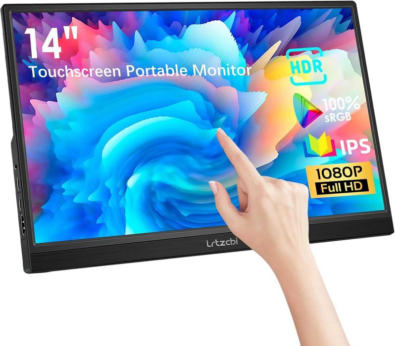 Преносим монитор с тъчскрийн 14-инчов HDR 1080P IPS екран