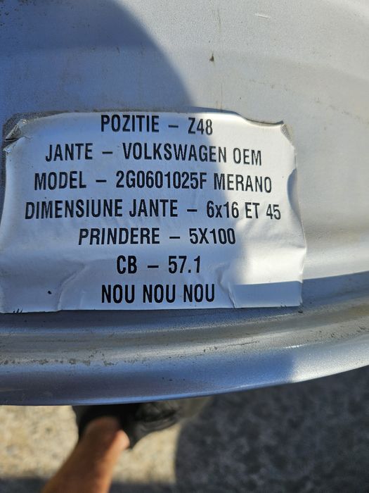 Vând janta r16 Vw Taigo/T Cross/ Polo 5×100
