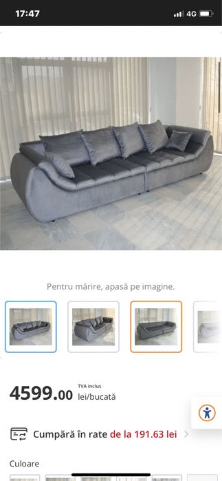 Se vinde Canapea living + mobila living + semineu