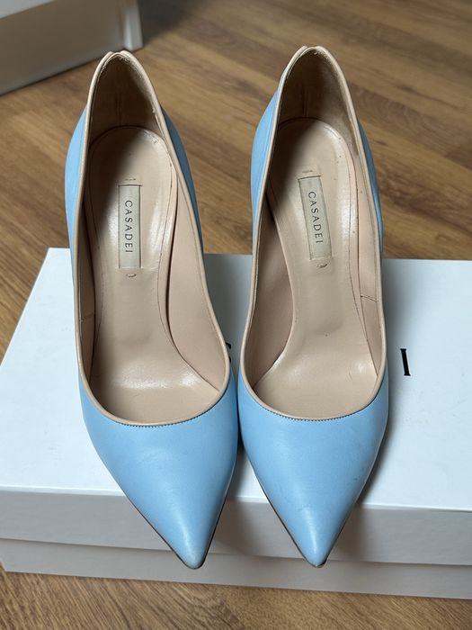 Pantofi CASADEI, nr.38, piele culoare Bleu Ciel