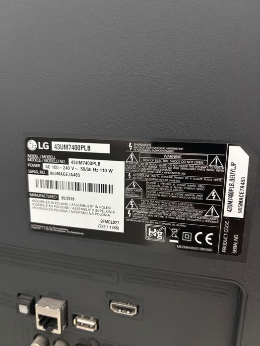 Televizor Smart LED LG, 108 cm diagonala, 4K Ultra HD