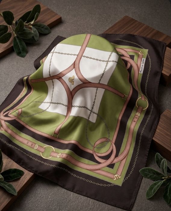 Eșarfă mare 100% Mătase Naturală Maurice Lacroix – Made in Italy (132x132 cm)