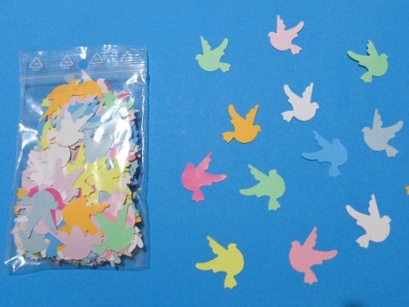 Pasari-Turturele 25mm forme decupate din hartie, 500 buc/pachet