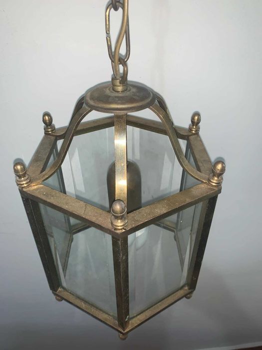 Aplica tava hol/terasa din bronz cu sticla cristal