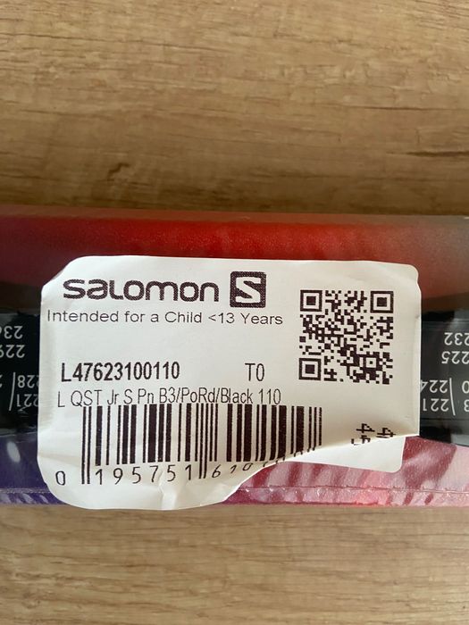 Schiuri copii Salomon QST Jr S 110 cm + legături C5 GW, noi