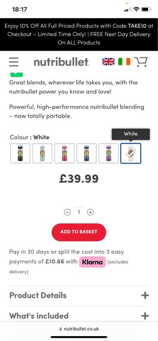 Nutribullet portable blender чисто нов