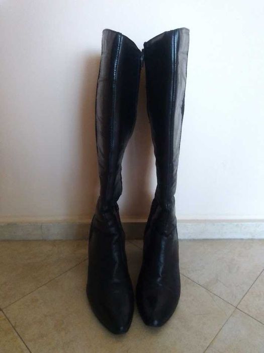 Високи ботуши естествена кожа