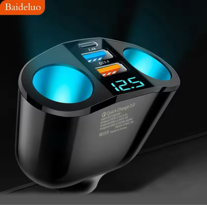 Adaptor Auto Dual USB + Type-C, G-C14, Incarcare rapida 66W