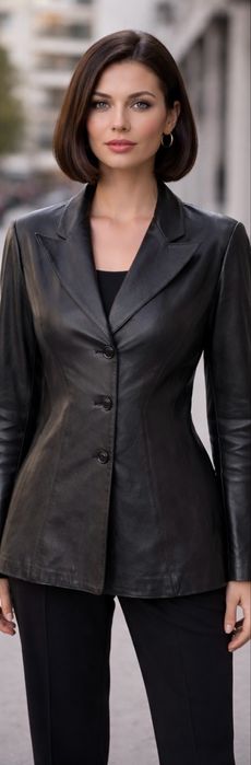 Кожаный пиджак премиум класса