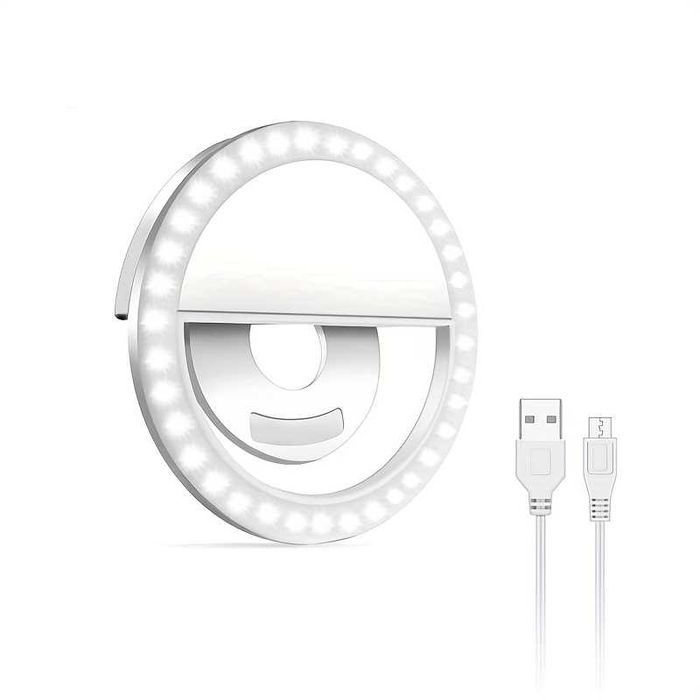Мини LED Ринг Светлина за телефон-Селфита и Лайв Стрийминг–USB/Батерия