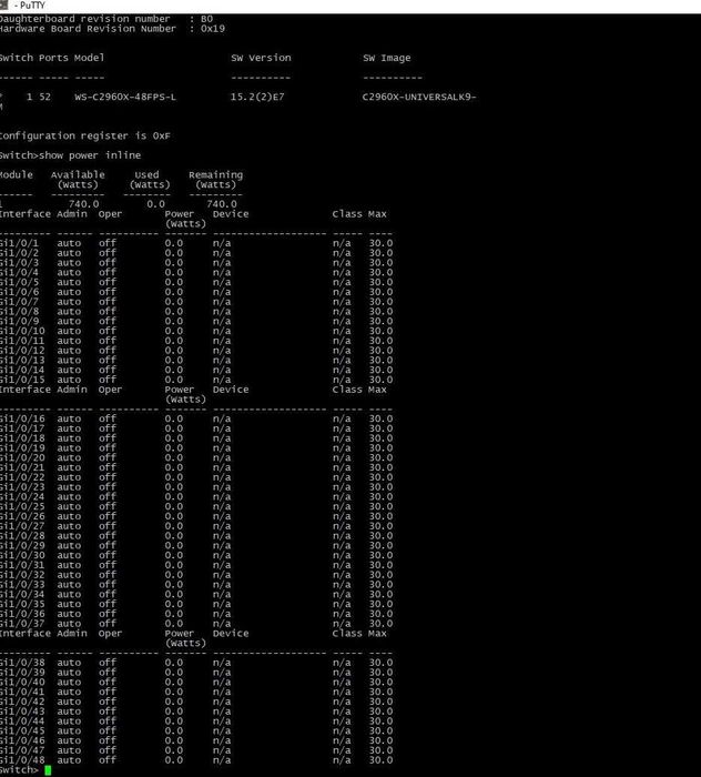 Коммутатор Cisco WS-C2960X-48FPS-L Cisco Catalyst PoE+ (740W)