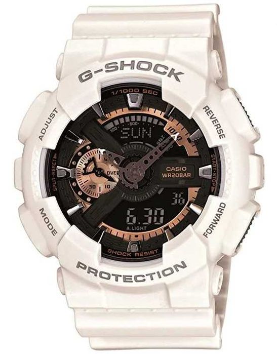 Ceas Sport CASIO G-SHOCK GA-110 WHITE&GOLD-ALB Lucios Nou !! 2026 !!