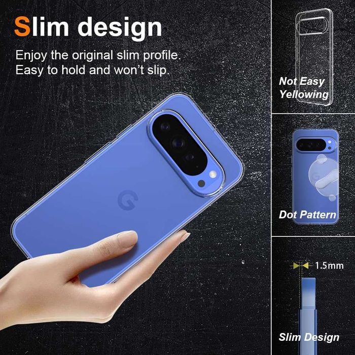 Прозрачен силиконов гръб Crystal за Pixel 10, Pixel 10 Pro XL, 10 Pro