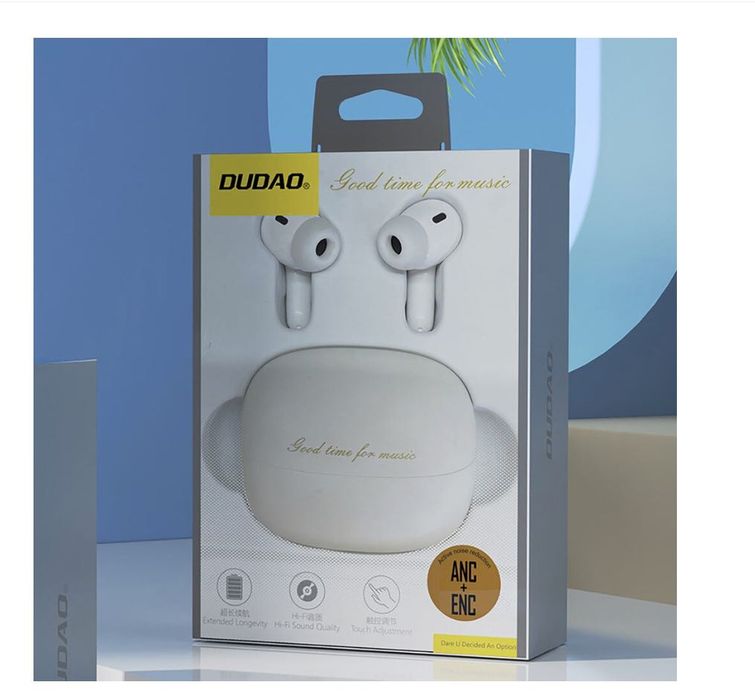 Casti Wireless Dudao U21 TWS ANC ENC Alb