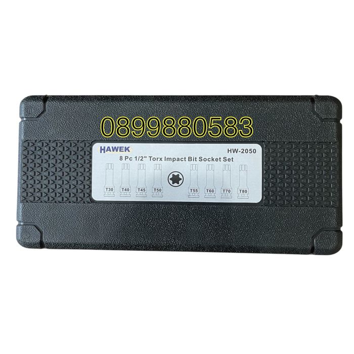 Комплект 8 части ударни битове 1/2 торкс Hawek