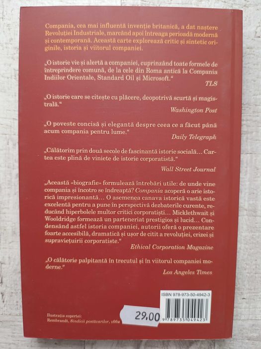 Adrian Wooldridge, John Micklethwait - Compania. Scurtă istorie a unei idei revoluționare