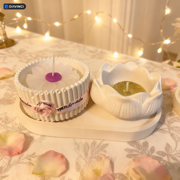 Set din ceramica cu lumanare