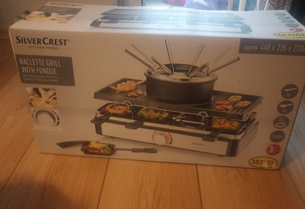 Раклет грил Silver crest с комплект за фондю