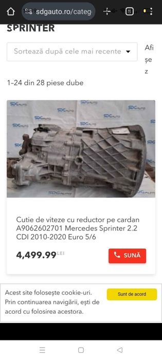 cutie viteze mercedes sprinter 2.2 euro 5-6