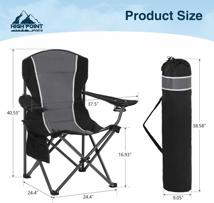 Scaun de camping pliabil până la 160 kg