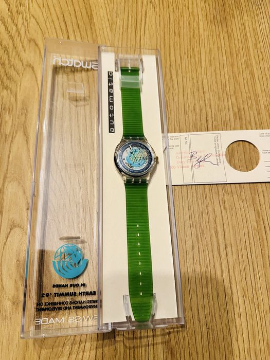 Swatch SAK102 Automatic Watch IN OUR HANDS Earth Summit 1992