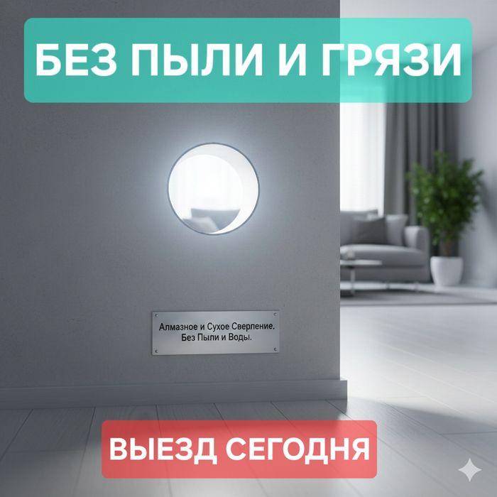 Алмазное сверление (бурение) Сухое сверление отверсти проемы