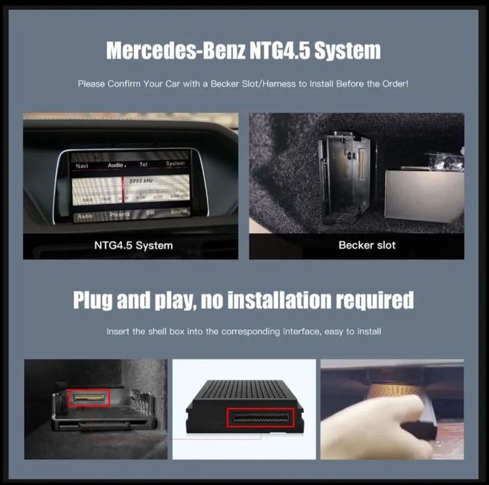 Безжичен модул Wireless Apple CarPlay и Android Auto модул за Мерцедес NTG 4.5/4.7  Mercedes