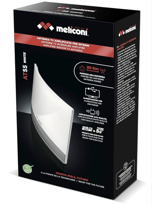 Antenă de interior amplificată Meliconi AT55 R1 USB pentru TV