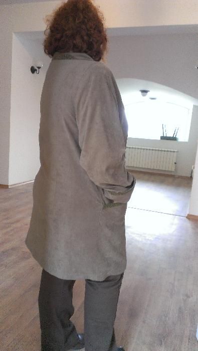 Дамско палто пастелно зеленикав цвят № XL