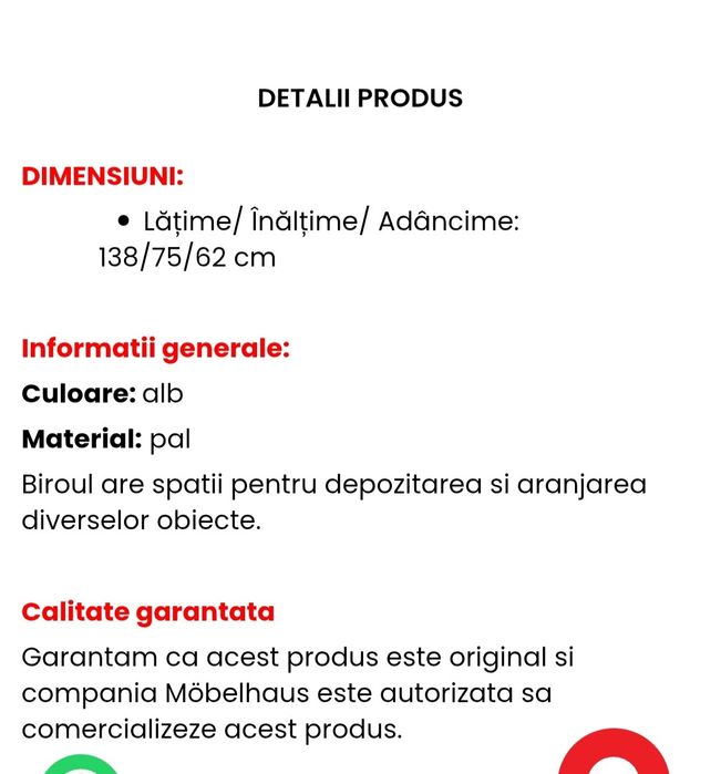 Birou colectia Rustic White