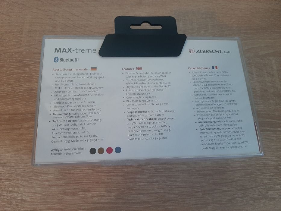 Boxă Bluetooth Albrecht MAX-treme – Sigilată, carcasă metal, NOU
