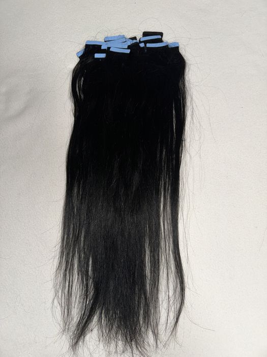Extensii banda tape on negru 50 cm par rusesc 1 set