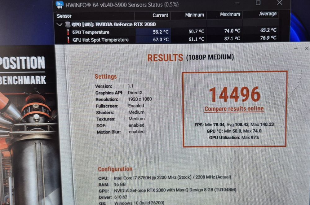 Laptop gaming Predator i7 8750H RTX 2080 nVMe 512GB 16GB RAM 15.6" 144Hz