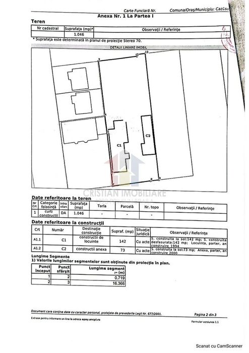 Casa Pretabila 2 familii, teren 1046 mp, toate utilitatile, Cazasu