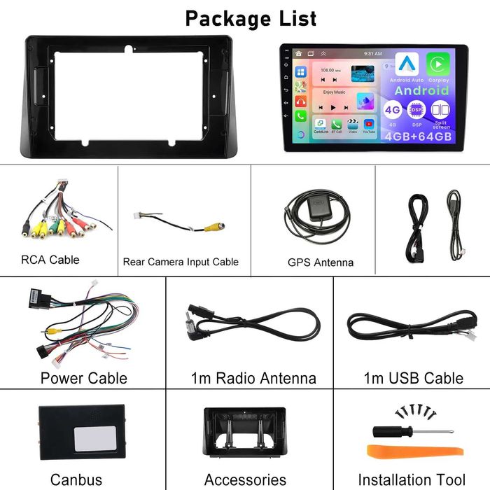 Мултимедия Навигация за Ford Focus 2019 Форд Фокус плеър Android 2DIN