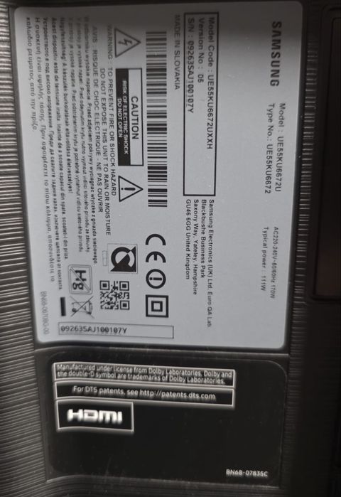 Tevevizor Samsung ue55ku6672u ecran curbat
