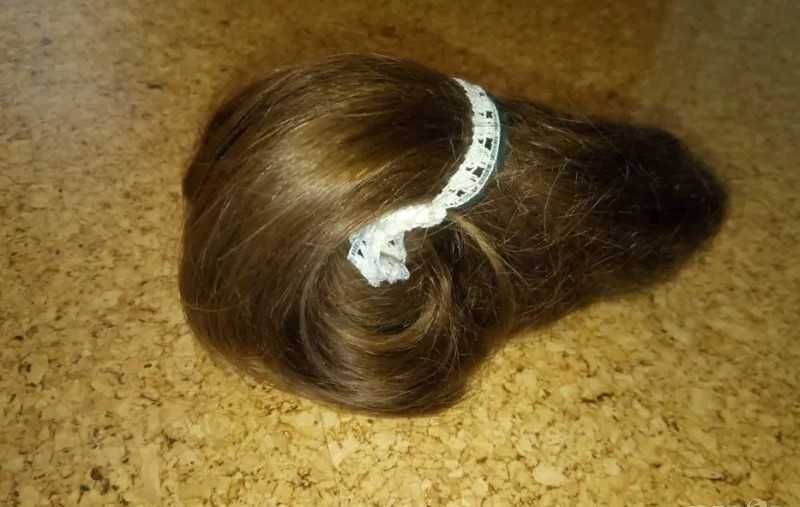 Естествена българска коса светлокестенява дължина 13 см