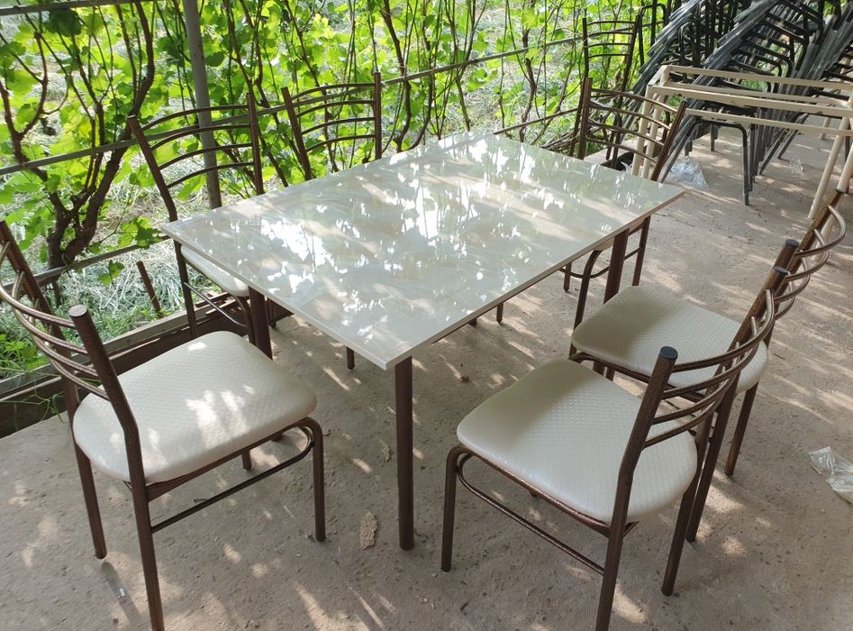 Камплэкт 6 та стул 1та стол акрил усилинний бакуват сифатли 920000 сом