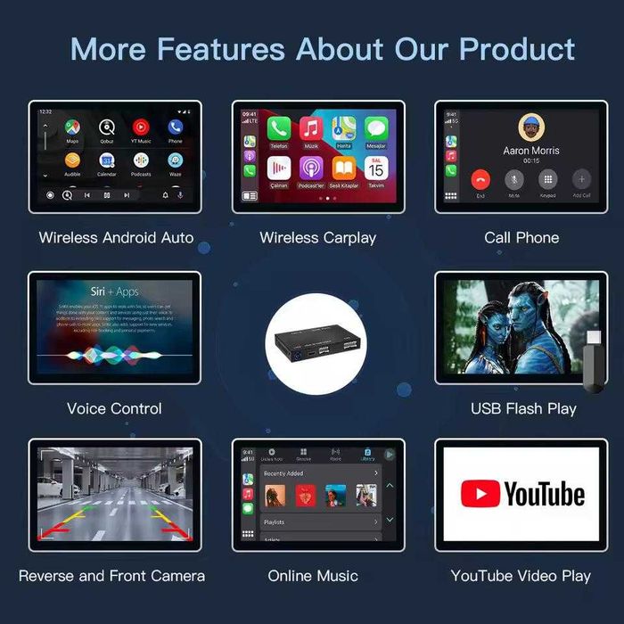 Mercedes NTG 4.5/4.7 Modul Wireless CarPlay și Android Auto, Youtube Video Plug And Play