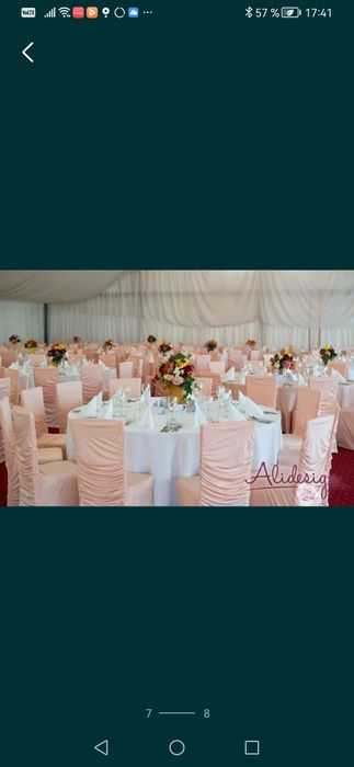 Decoratiuni nunti: fete masa, stalpi, huse, copacei, farfurii, etc