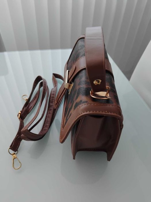 Нова винтидж чанта с леопардов принт, Размери:/ 20см/14см/6см- 7 евро