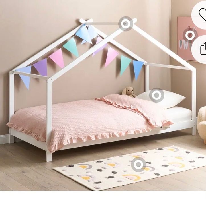 Pat copii Casă Lemn Typ Căsuță Montessori 90x200 nou