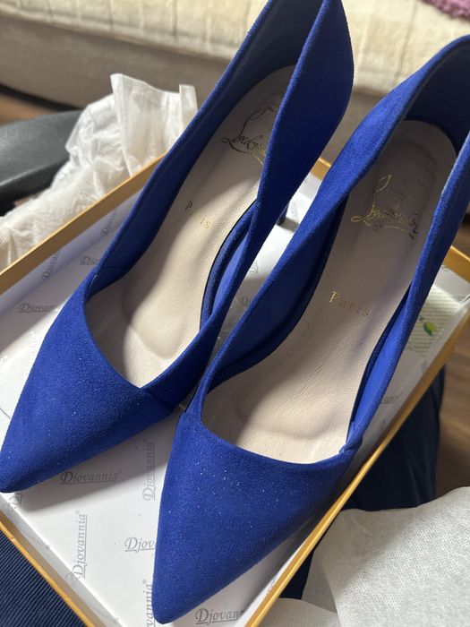 Туфли синие замшевые