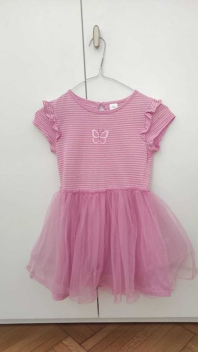 Rochie roz dugi cu tulle, marimea 128 -134