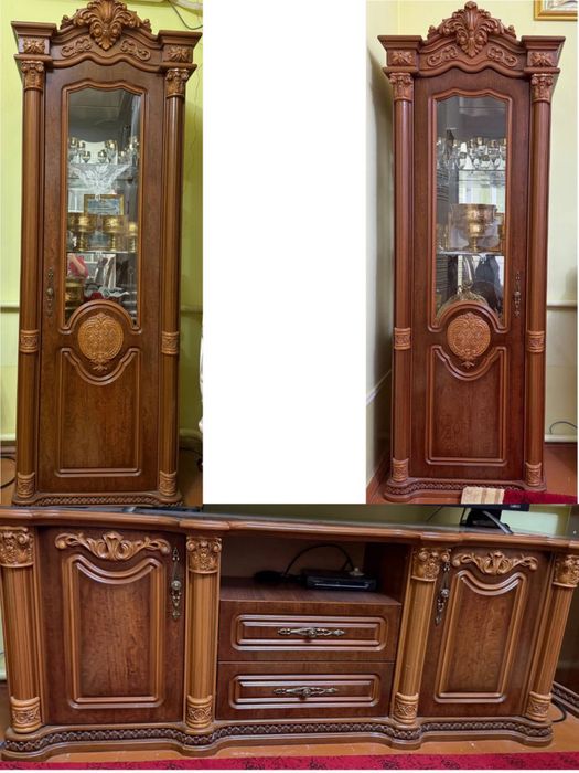 Классик витрина шкафлар + TV тумба сотилади