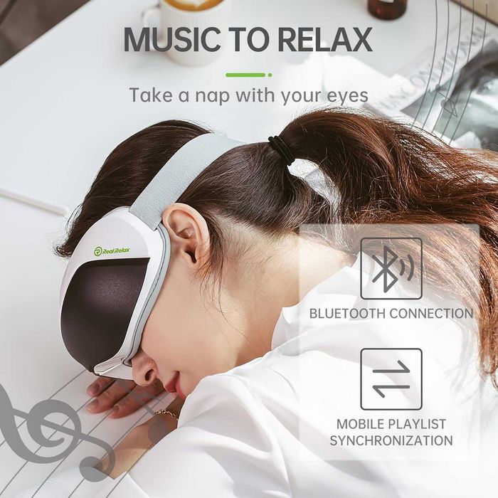 Масажор за очи Real Relax с топлина - презареждаща се маска за очи за тъмни кръгове, сухота в очите